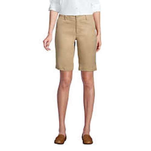 Lands End Women's Active Chino Shorts, Khaki, NWT - Picture 1 of 4